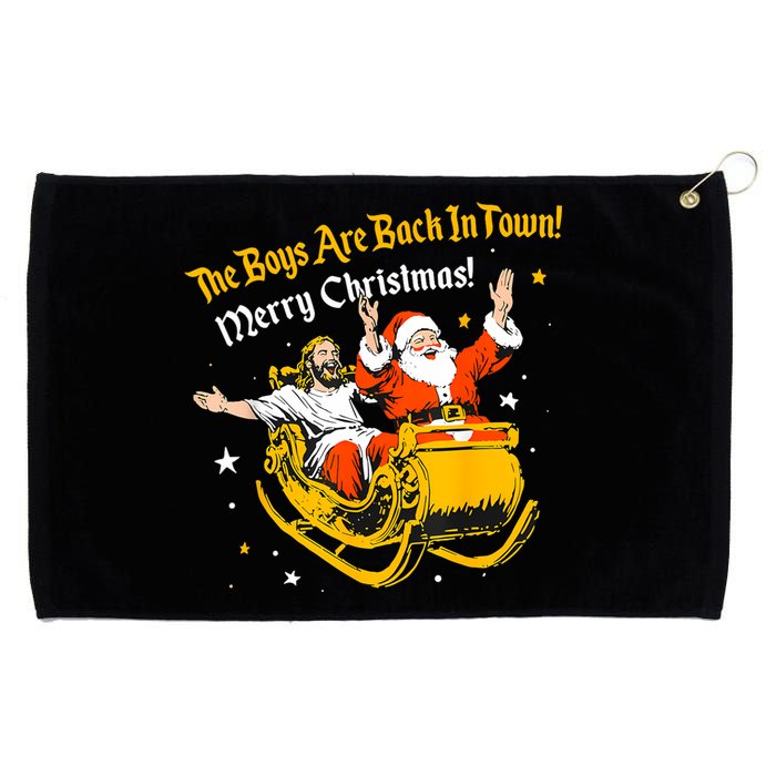 The Boy Are Bach In Town Merry Christmas Santa Grommeted Golf Towel