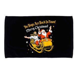 The Boy Are Bach In Town Merry Christmas Santa Microfiber Hand Towel