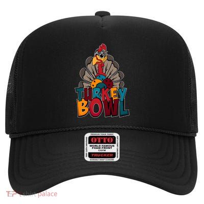 Turkey Bowling A Cute Turkey Bowl Bowling League Great Gift High Crown Mesh Back Trucker Hat