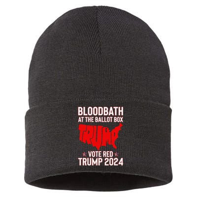 Trump Bloodbath At The Ballot Box 2024 Sustainable Knit Beanie