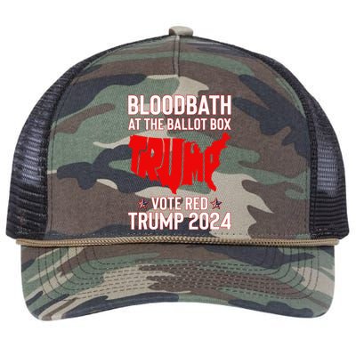 Trump Bloodbath At The Ballot Box 2024 Retro Rope Trucker Hat Cap