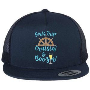 Trip Boozin And Cruisin Cruise Ship Funny Gift Flat Bill Trucker Hat