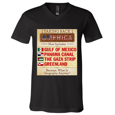 Taking Back America Meme Geography Fail Funny Gulf Of Mexico V-Neck T-Shirt