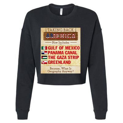 Taking Back America Meme Geography Fail Funny Gulf Of Mexico Cropped Pullover Crew