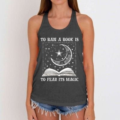 To Ban A Book Is To Fear Its Magic Women's Knotted Racerback Tank