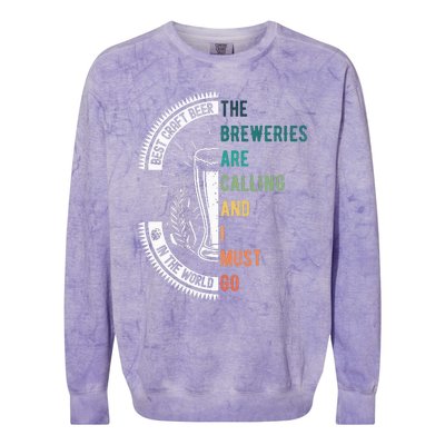 The Breweries Are Calling And I Must Go Colorblast Crewneck Sweatshirt