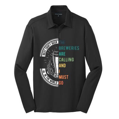 The Breweries Are Calling And I Must Go Silk Touch Performance Long Sleeve Polo