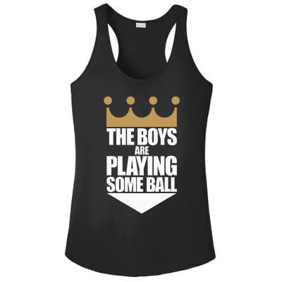 The Boy Are Playing Some Ball Ladies PosiCharge Competitor Racerback Tank