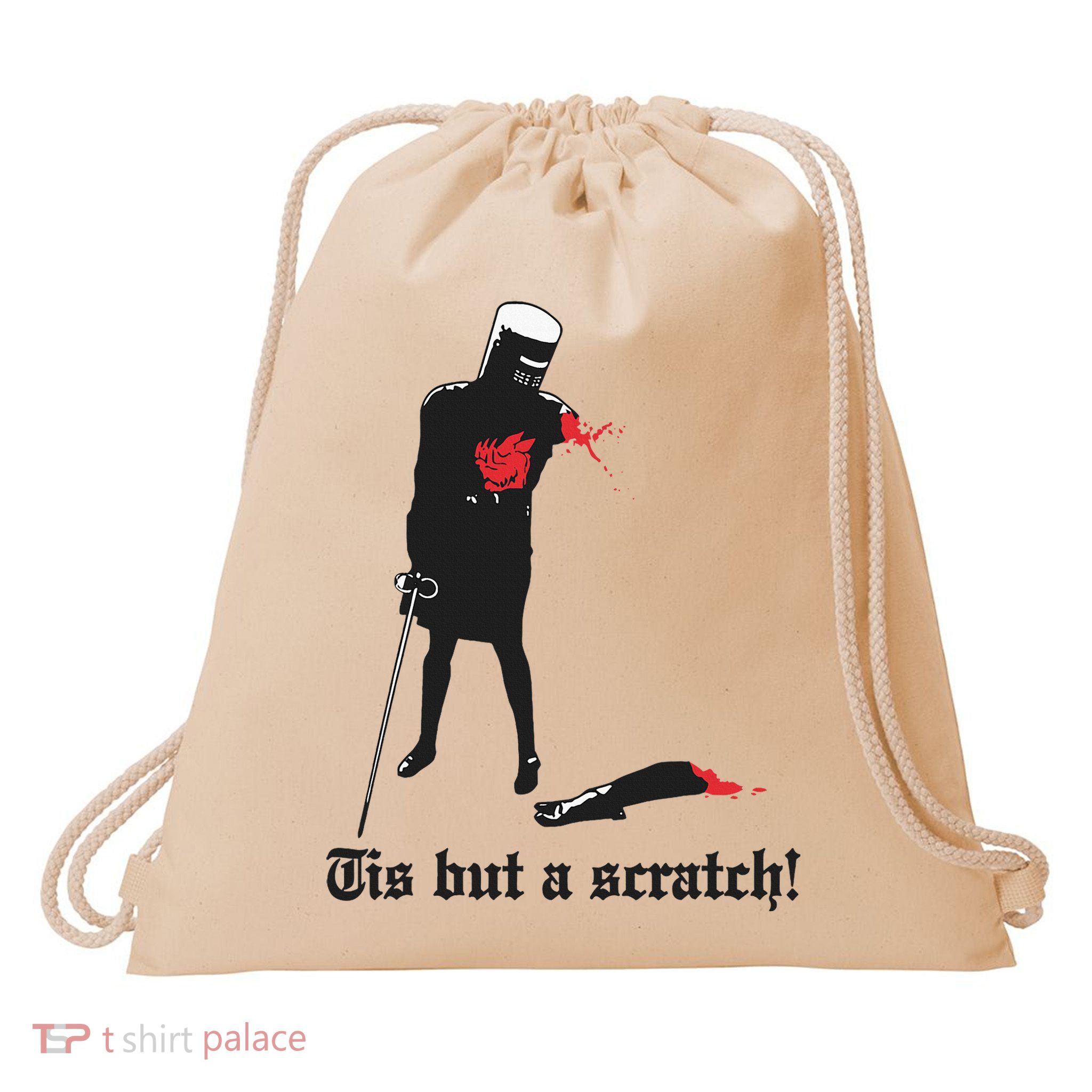 Tis But A Scratch! Drawstring Bag