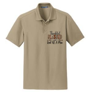 Thankful Blessed And Kind Of A Mess Christian Funny Gift Dry Zone Grid Polo