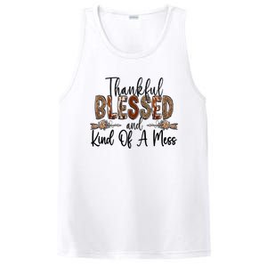 Thankful Blessed And Kind Of A Mess Christian Funny Gift PosiCharge Competitor Tank