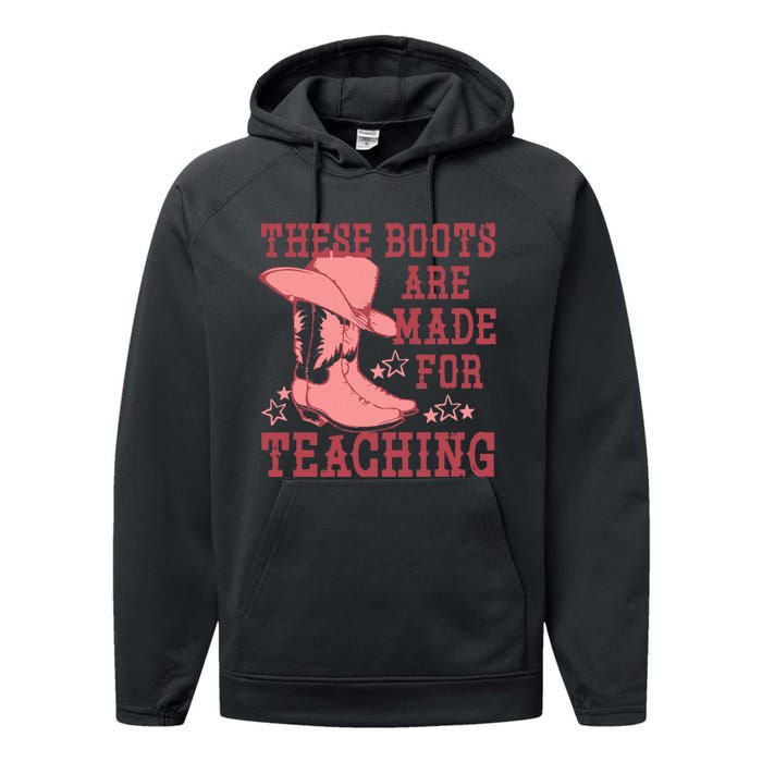 These Boots Are Made For Teaching Boho Western Teacher Performance Fleece Hoodie