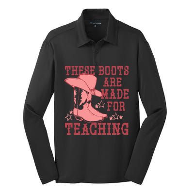 These Boots Are Made For Teaching Boho Western Teacher Silk Touch Performance Long Sleeve Polo