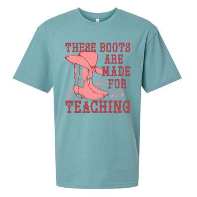 These Boots Are Made For Teaching Boho Western Teacher Sueded Cloud Jersey T-Shirt