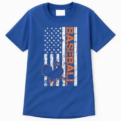 Turkey Baseball American Flag Thanksgiving Day Sport Fall Tall T-Shirt
