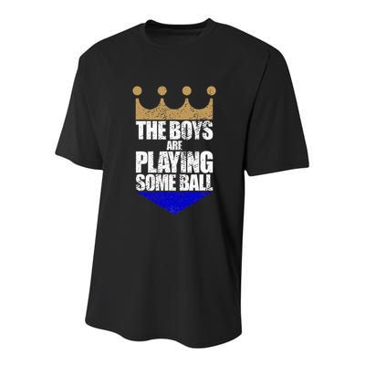 The Boy Are Playing Some Ball Youth Performance Sprint T-Shirt
