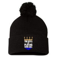 The Boy Are Playing Some Ball Pom Pom 12in Knit Beanie