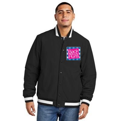 Trendy Back And Body Hurts Insulated Varsity Jacket