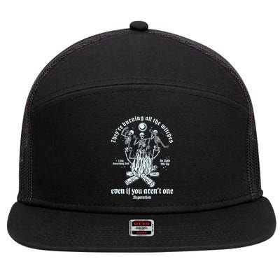 TheyRe Burning All The Witches Even If You ArenT One Dancing Skeletons 7 Panel Mesh Trucker Snapback Hat
