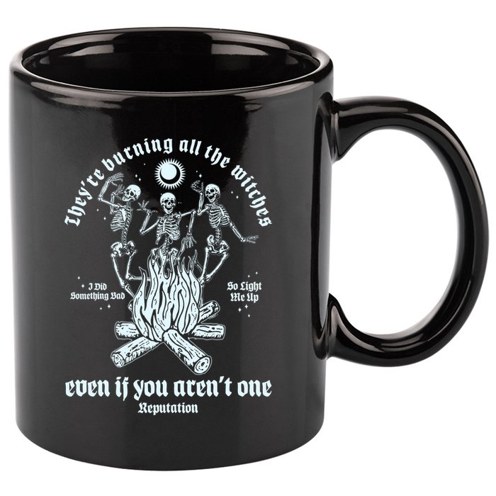 TheyRe Burning All The Witches Even If You ArenT One Dancing Skeletons 11oz C Handle Ceramic Mug