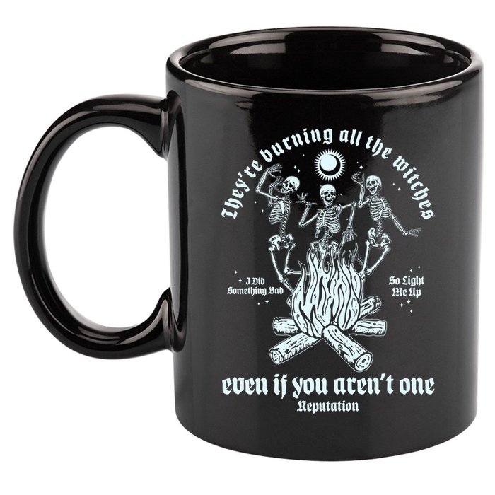 TheyRe Burning All The Witches Even If You ArenT One Dancing Skeletons 11oz C Handle Ceramic Mug