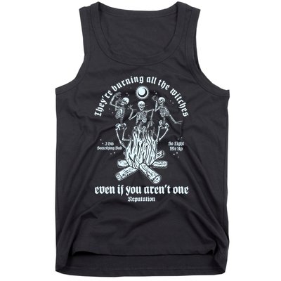 TheyRe Burning All The Witches Even If You ArenT One Dancing Skeletons Tank Top