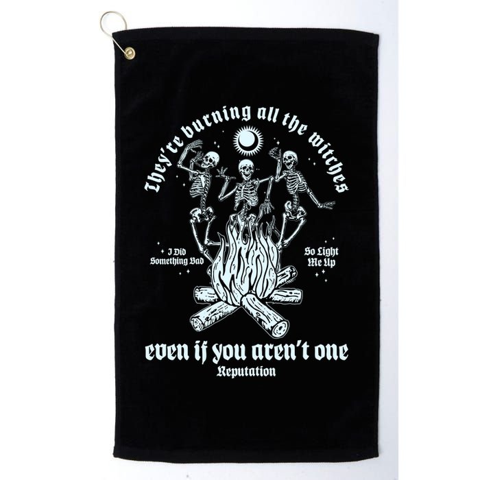 TheyRe Burning All The Witches Even If You ArenT One Dancing Skeletons Golf Towel