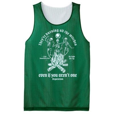 TheyRe Burning All The Witches Even If You ArenT One Dancing Skeletons Mesh Reversible Basketball Jersey Tank