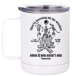 TheyRe Burning All The Witches Even If You ArenT One Dancing Skeletons 12 oz Stainless Steel Tumbler Cup