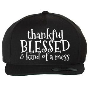 Thankful Blessed And Kind Of A Mess Thanksgiving Day Gift Wool Snapback Cap