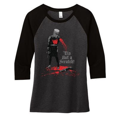 Tis But A Scratch Knight Women's Tri-Blend 3/4-Sleeve Raglan Shirt