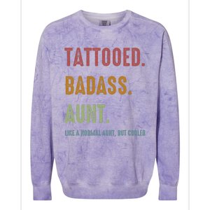 Tattooed Badass Aunt Inked Colorblast Crewneck Sweatshirt