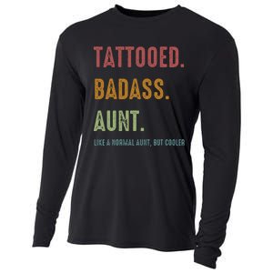 Tattooed Badass Aunt Inked Cooling Performance Long Sleeve Crew