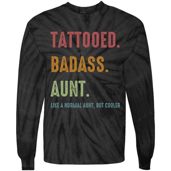 Tattooed Badass Aunt Inked Tie-Dye Long Sleeve Shirt