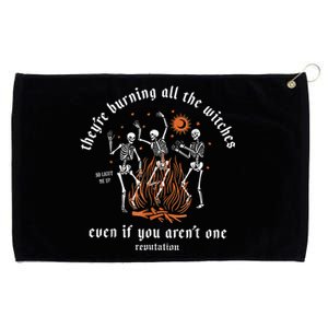 TheyRe Burning All The Witches Halloween Skeleton Dancing Grommeted Golf Towel