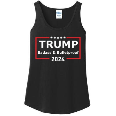 Trump Badass And Bulletproof 2024 Ladies Essential Tank