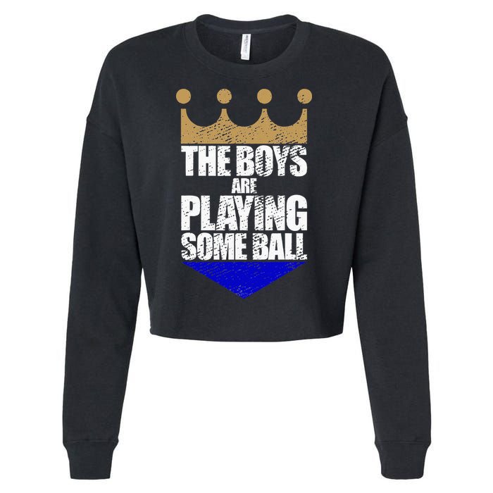 The Boy Are Playing Some Ball Cropped Pullover Crew