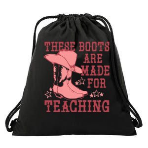 These Boots Are Made For Teaching Boho Western Teacher Drawstring Bag