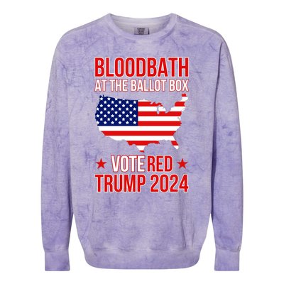 Trump Bloodbath At The Ballot Box 2024 Vote Red Colorblast Crewneck Sweatshirt