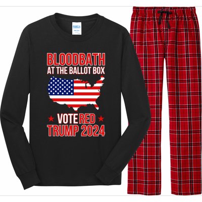 Trump Bloodbath At The Ballot Box 2024 Vote Red Long Sleeve Pajama Set