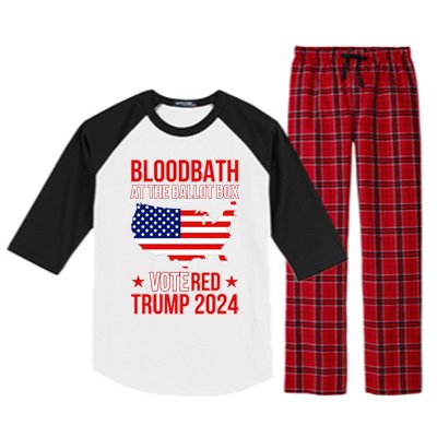 Trump Bloodbath At The Ballot Box 2024 Vote Red Raglan Sleeve Pajama Set