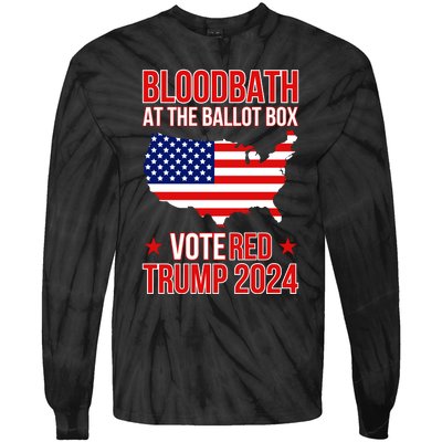 Trump Bloodbath At The Ballot Box 2024 Vote Red Tie-Dye Long Sleeve Shirt