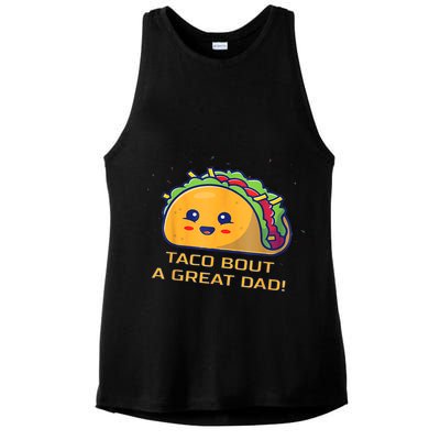 Taco Bout A Great Dad! Funny Dad Joke Ladies PosiCharge Tri-Blend Wicking Tank