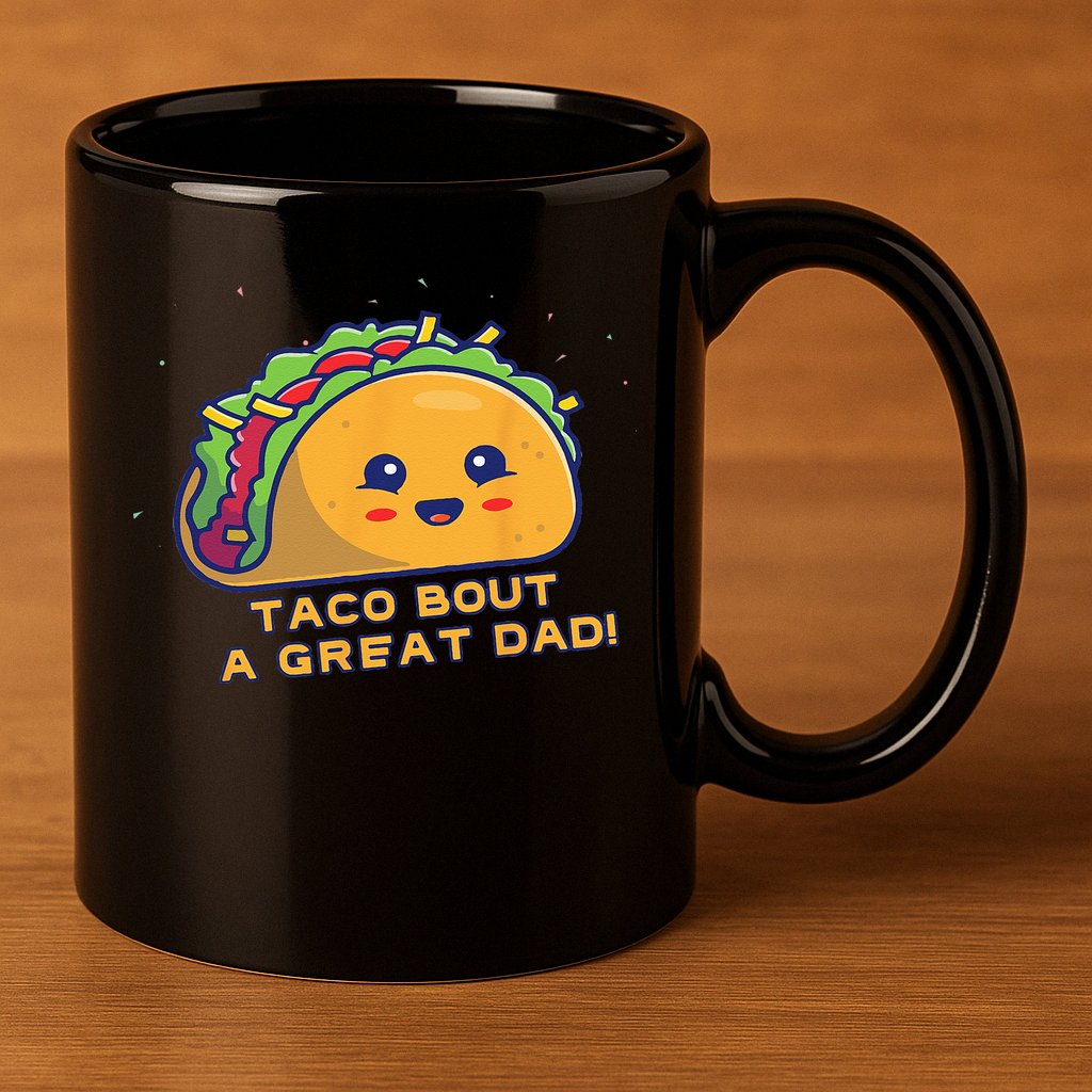 Taco Bout A Great Dad! Funny Dad Joke 11oz C Handle Ceramic Mug