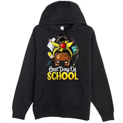 Teacher Black Afro African American Last Day Of School Premium Pullover Hoodie