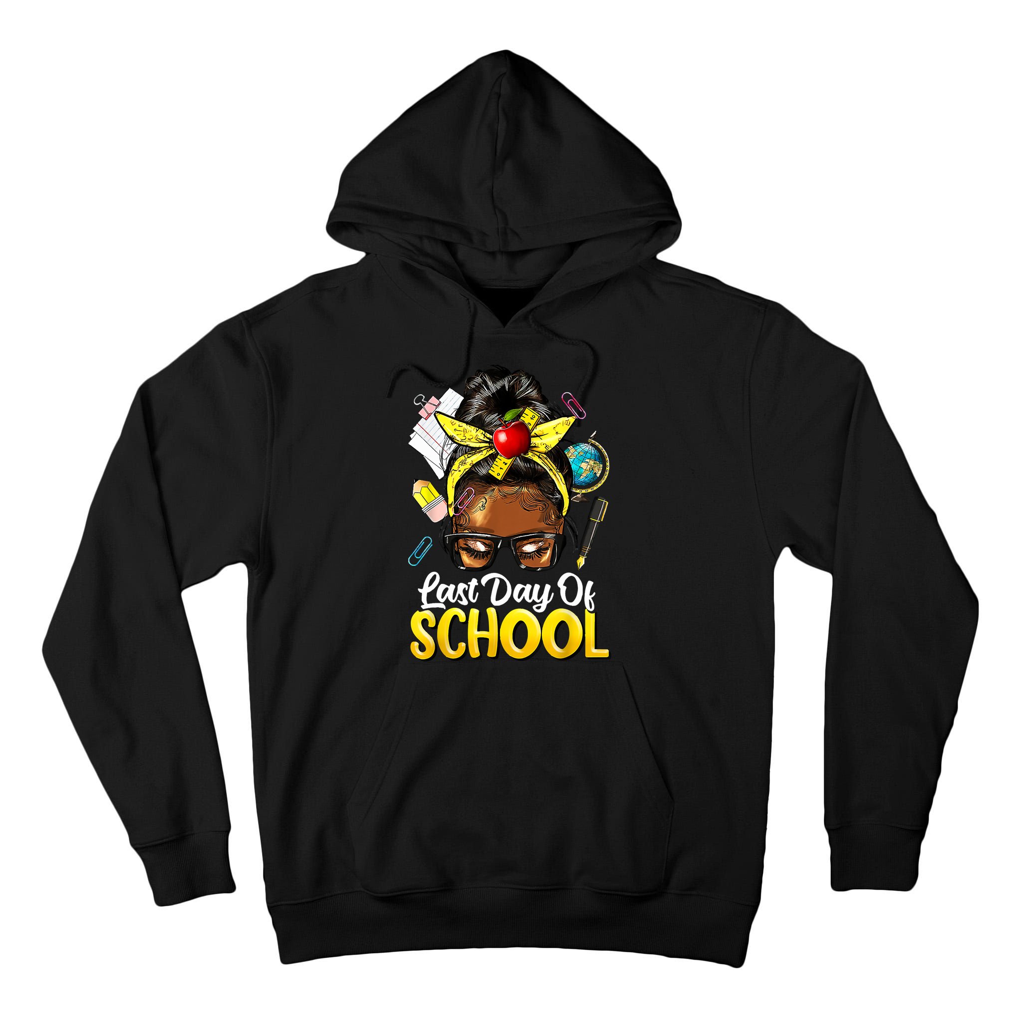 Teacher Black Afro African American Last Day Of School Tall Hoodie