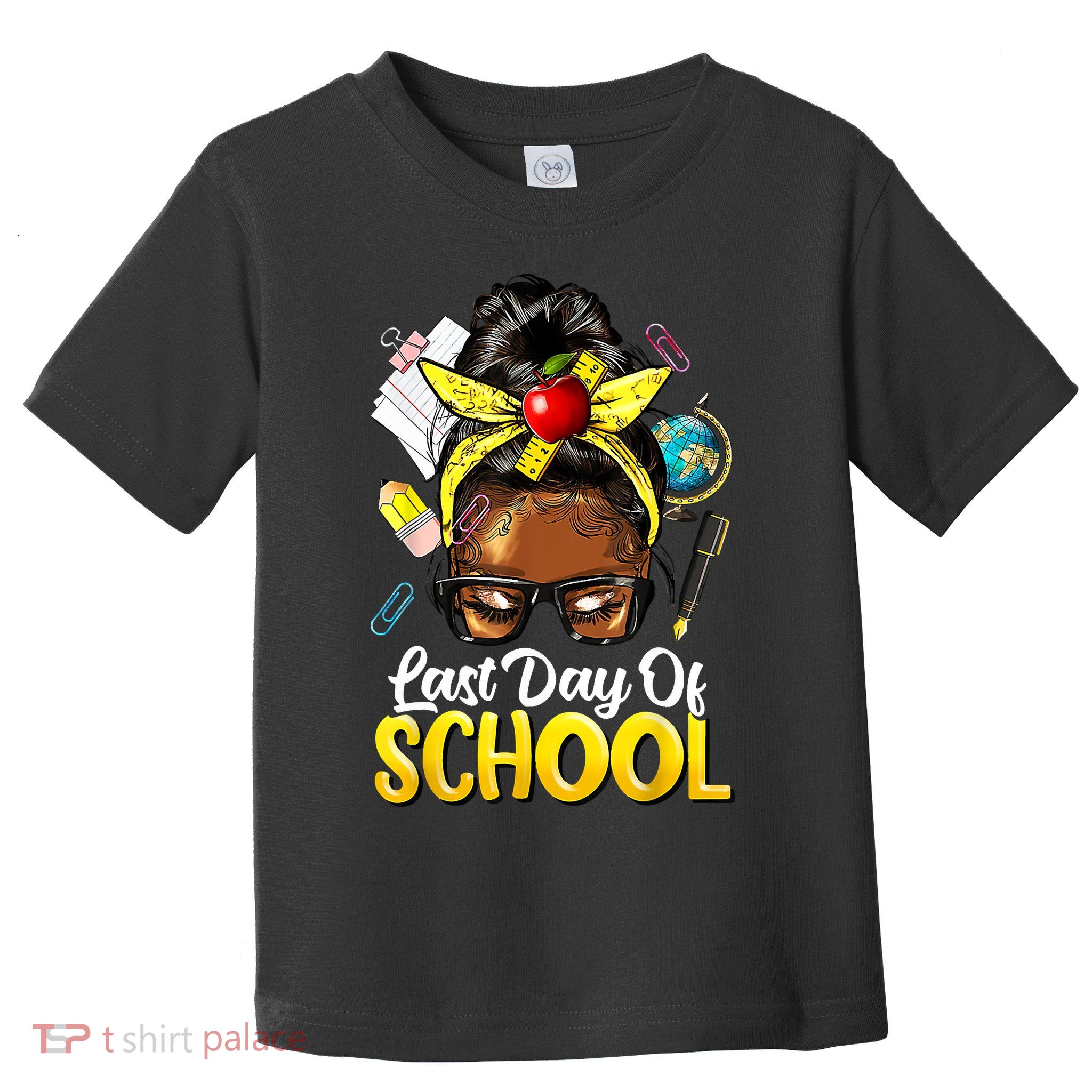 Teacher Black Afro African American Last Day Of School Toddler T-Shirt