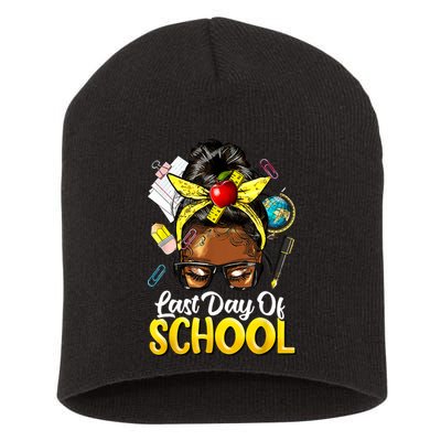 Teacher Black Afro African American Last Day Of School Short Acrylic Beanie