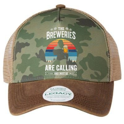 The Breweries Are Calling And I Must Go Funny Sasquatch Legacy Tie Dye Trucker Hat