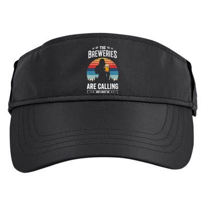 The Breweries Are Calling And I Must Go Funny Sasquatch Adult Drive Performance Visor